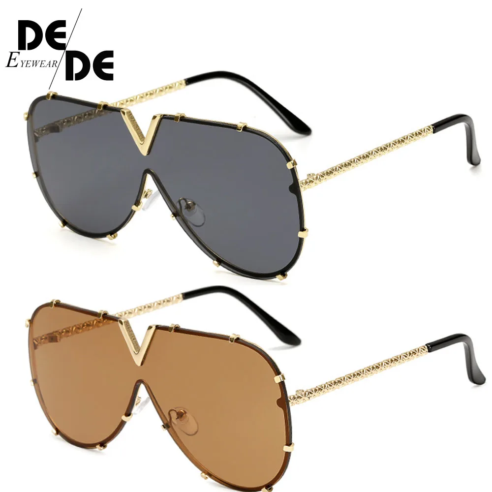 desoldelos hot new arrival v oversize sunglasses women brand designer men luxury mirror coating sun glasses female eyewear free global shipping