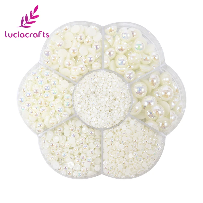 Lucia crafts акриловые полукруглые жемчужные бусины набор плоские для альбома женщин