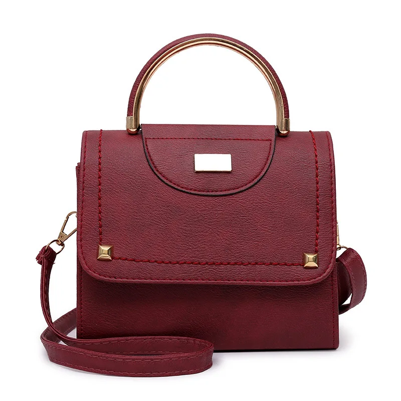 2018 New Small Square Bag Korean Version of The Character Solid Color Women's Metal Shoulder WH116 | Багаж и сумки