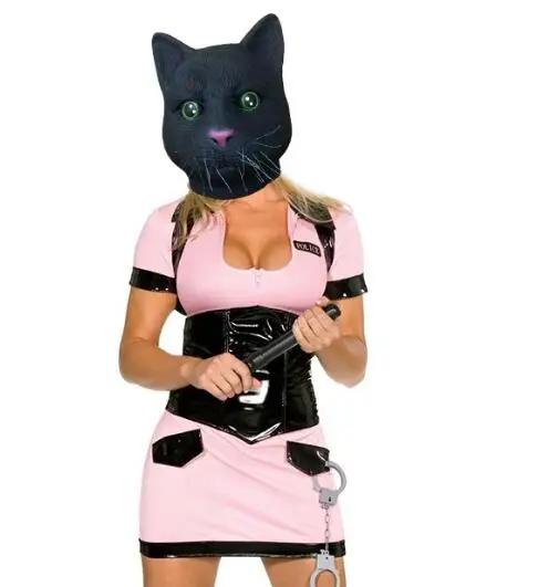 Черная Новинка Роскошная натуральная латексная резиновая полноразмерная маска