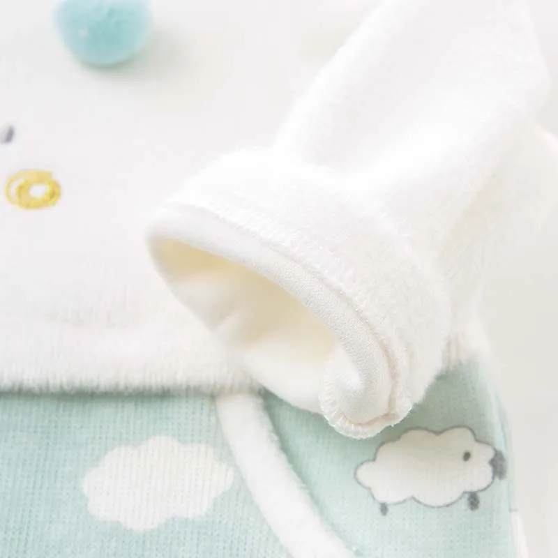 DBH9194 dave bella autumn new born baby sheep print long sleeve romper infant toddler jumpsuit children boutique 1 piece |