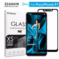 2 pack original zeasain screen protector for xiaomi pocophone f1 poco f1 tempered glass 9h 0 3mm anti scratch glass film