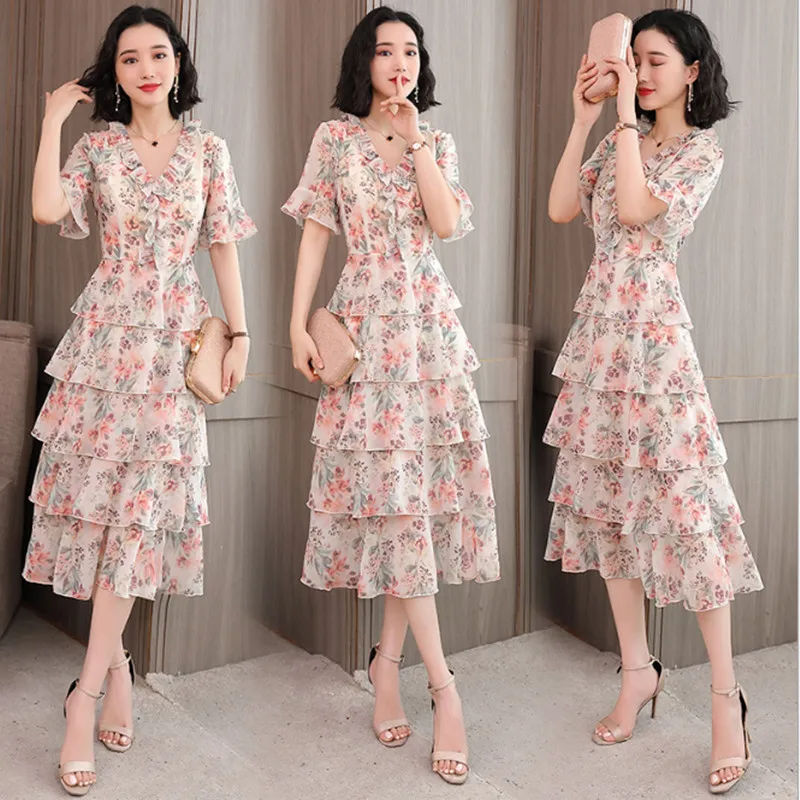 Длинное платье boho 2019 осенние платья из вискозы с цветочным принтом коротким