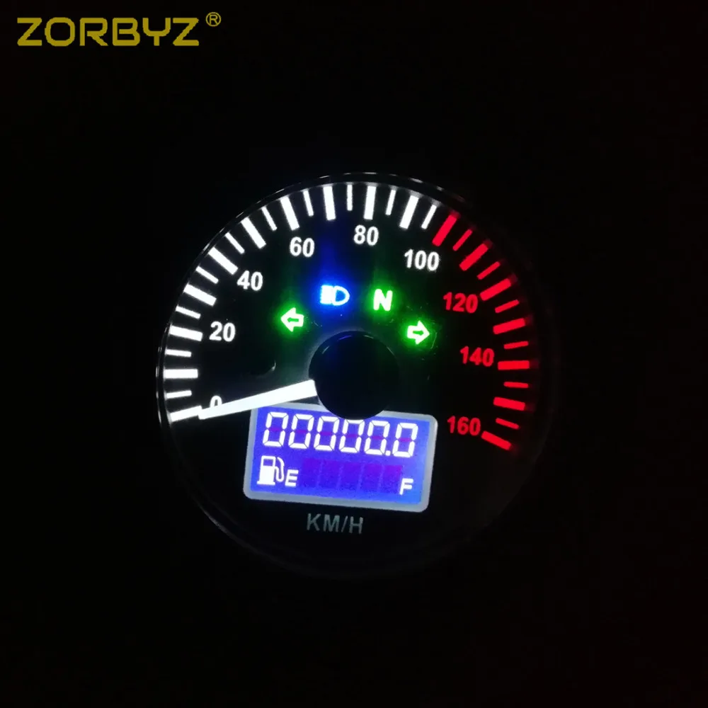 ZORBYZ мотоциклетный черный цифровой светодиодный ЖК дисплей км/ч скоростной