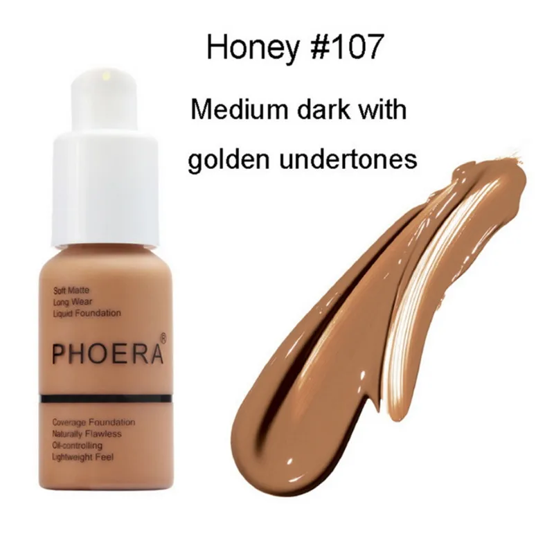 PHOERA Soft Matte Long Wear Foundation Liquid Face Makeup Coverage Naturally Oil-controlling Lightfeel Cream |