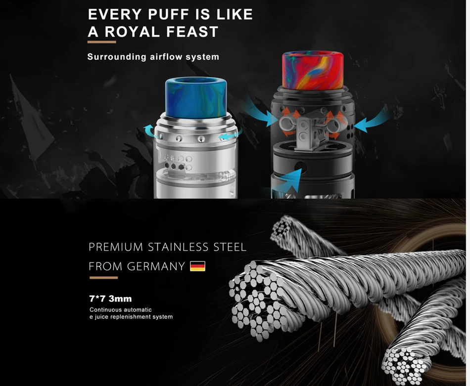 Бесплатный подарок Vapefly брунхильд Топ наматыватель RTA Tank 8 мл/2 мл W окружающий верхний воздушный поток двойной катушкой построить палубе электронная сигарета Vape atomier