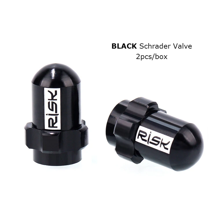 Schrader valve Blac 2 шт./кор. риск легкий Алюминий сплав 7075 Горный Дорожный велосипед Шины Клапаны presta и SCHRADER Кепки Пылезащитный чехол - Цвет: Schrader valve Blac
