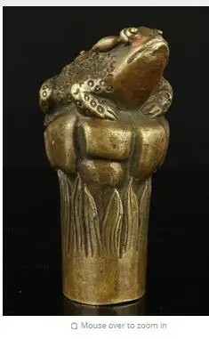 100% из бронзы чистая медь латунь дедушка удача старая Коллекционная Ручная работа