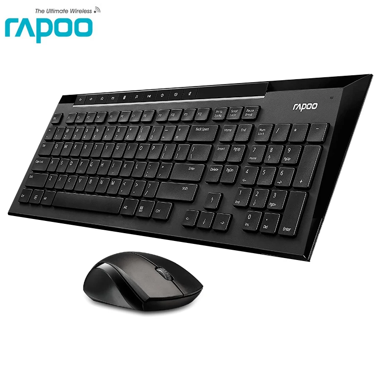 Rapoo 8300P мультимедиа беспроводная клавиатура мышь комбо с модным Whaterproof Бесшумная