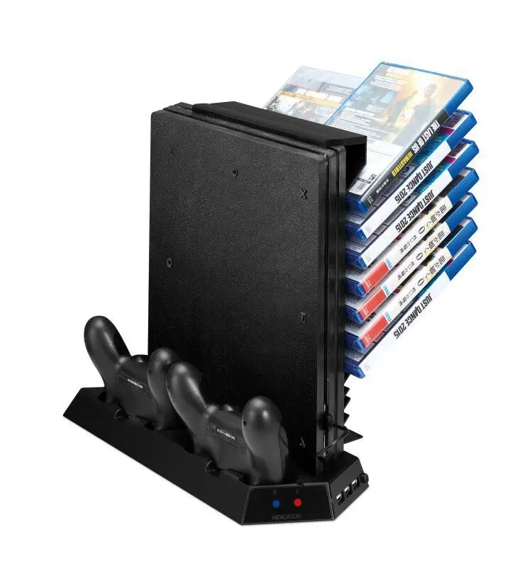 Многофункциональная вертикальная подставка для PS4 Pro охлаждающий вентилятор