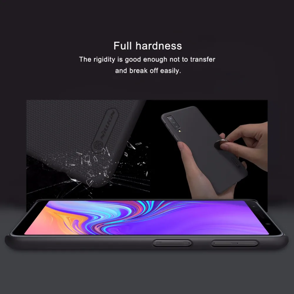 Case for Samsung Galaxy A7 2018 A750F NILLKIN Super Frosted Shield matte hard PC back cover shell gift phone holder | Мобильные