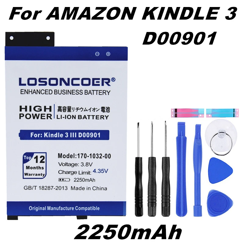 Высококачественный смартфон 2250 мАч аккумулятор для Amazon Kindle 3 3g Graphite S11GTSF01A 170-1032-00 170-1032-00-01 D00901