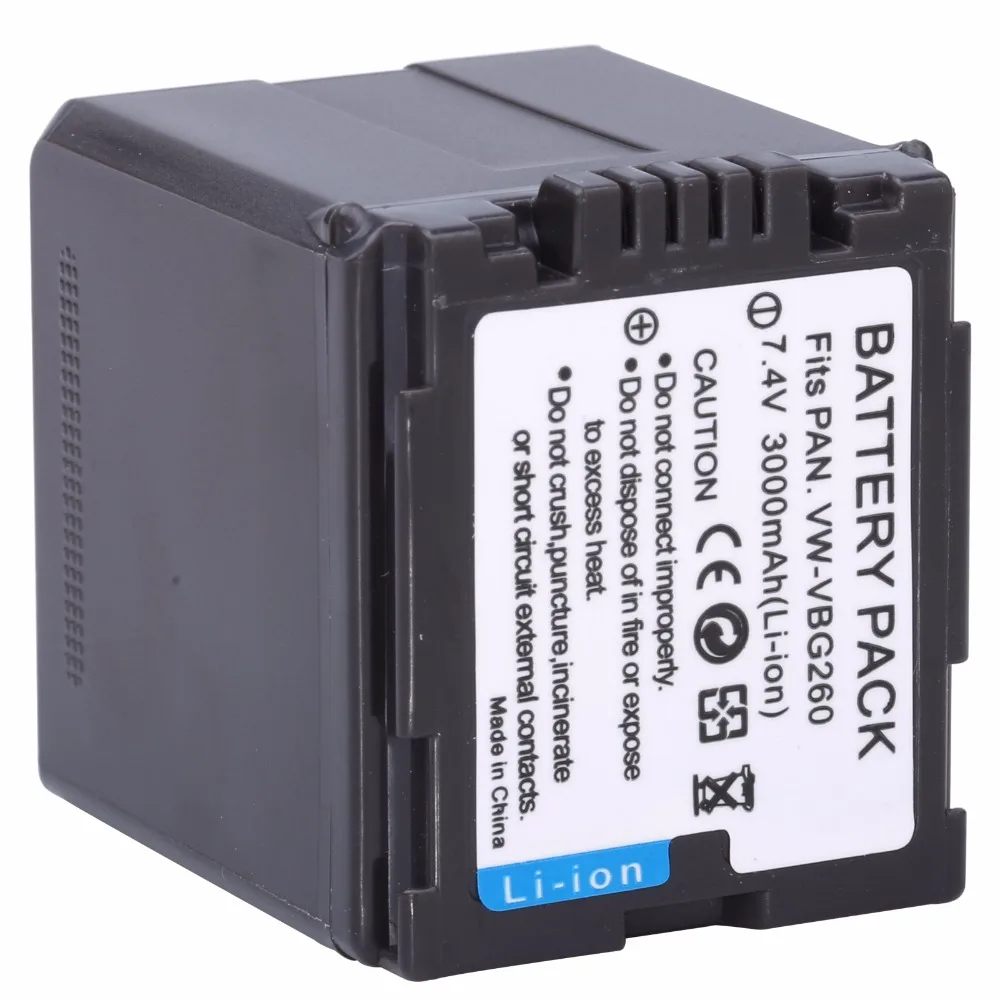Probty VW VBG260 VBG130 Батарея для цифрового фотоаппарата PANASONIC HDC HS700 TM700 HS300 TM300 HS250 SD20 HS20