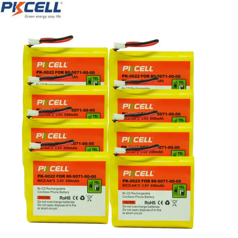 8 упаковок 80 5071 00 AA 800mAh 3 6 V PK 0022 Аккумуляторный NI CD аккумулятор для телефона с