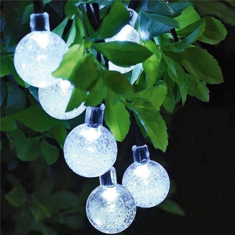 NEW 20/30/50 LED Crystal ball LED Solar Lamp Power LED String Fairy Lights Solar Garlands Garden Christmas Decor For Outdoor
