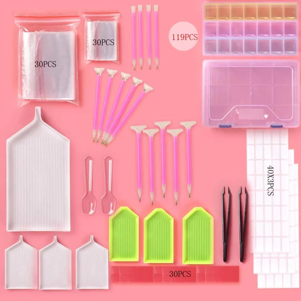 

wholesale 299# DIY Diamond Painting tray tools Accessories Diamond embroidery storange box Pen plate Glue kits.
