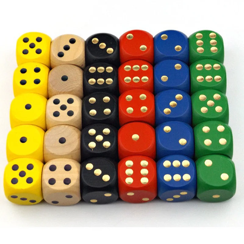 

2 PCS/SET Dice Set 5/6cm High Quality Wooden 6 Sided