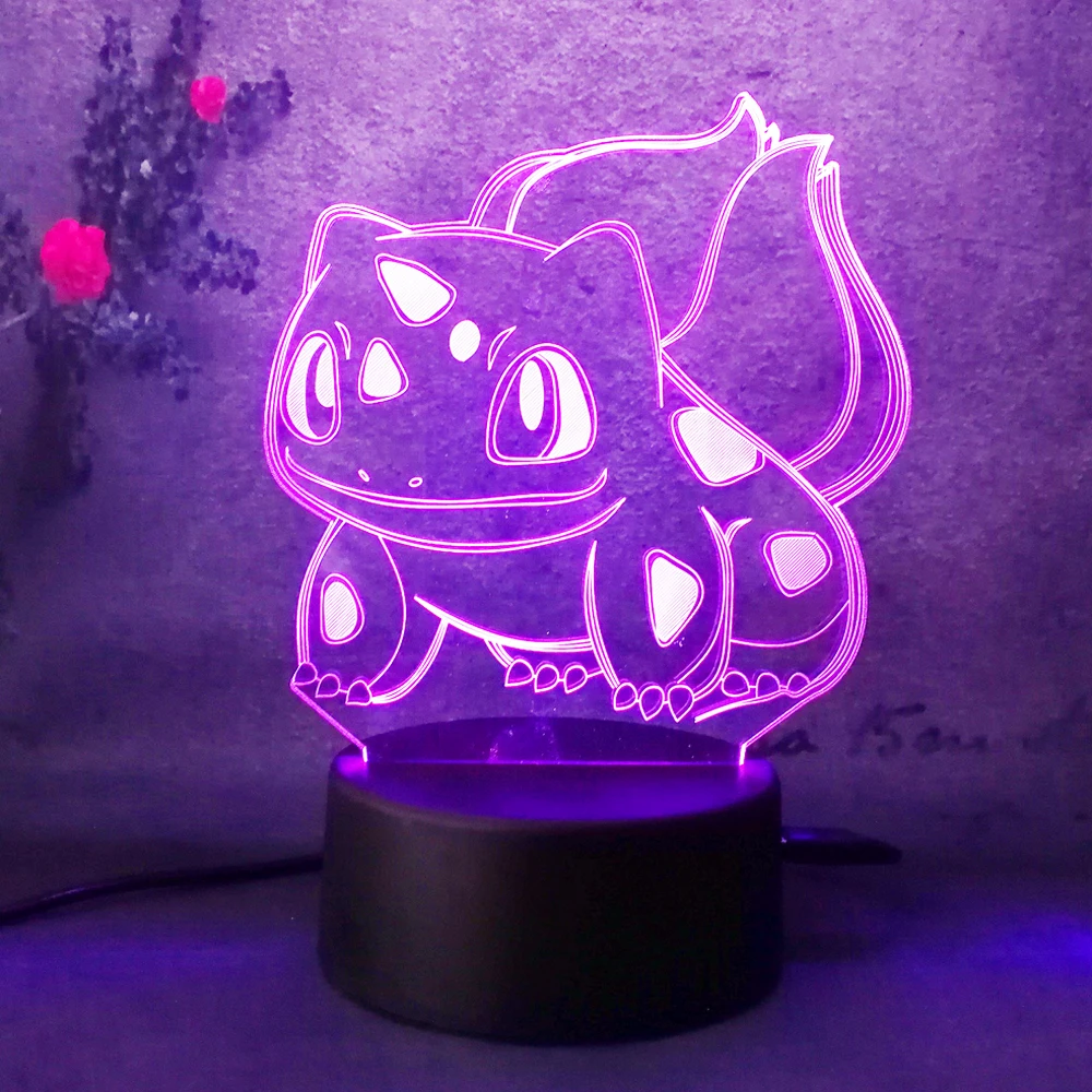 Детский подарок на день Pokeball Bulbasaur мультяшный Покемон го светодиодный ночник