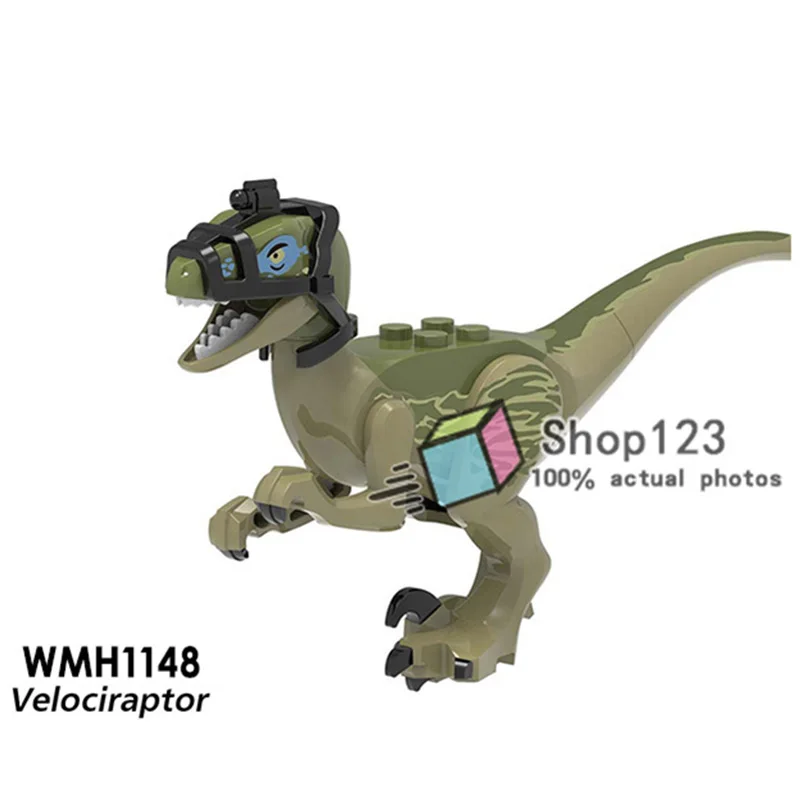Одна строительных блоков мир Юрского периода T-Rex тираннозавры динозавры Playmobil игрушки для детей - Цвет: Серый