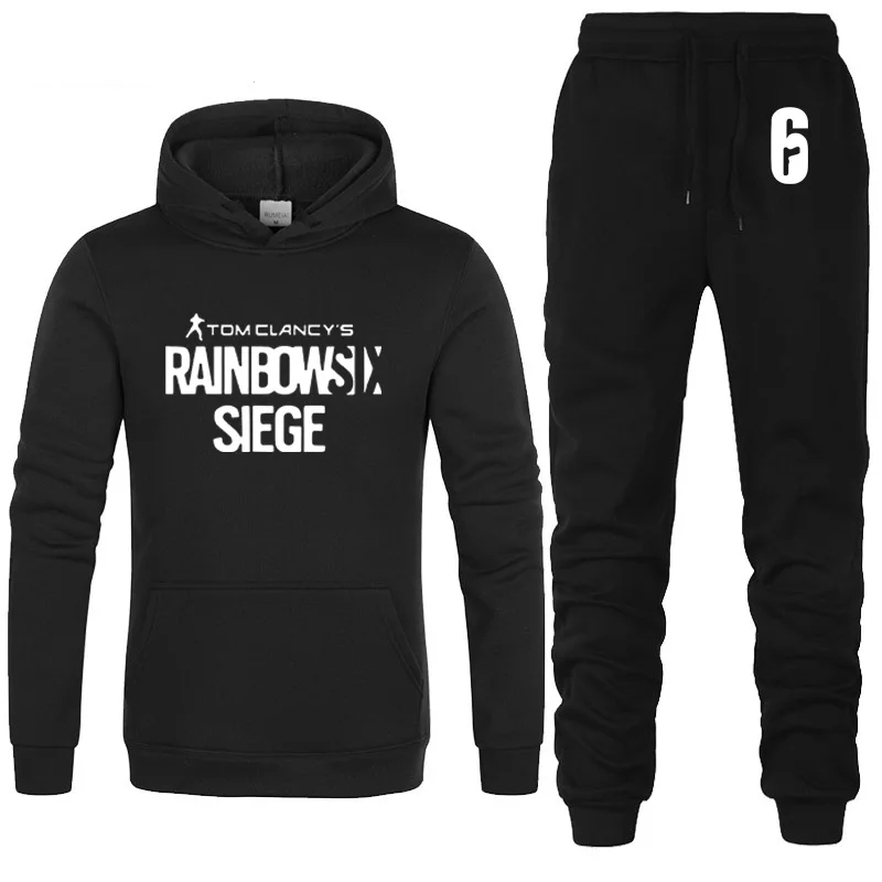 Толстовки с капюшоном Rainbow six siege, мужская осенне-зимняя толстовка из флиса, толстовка в стиле хип-хоп, спортивный костюм, модные мужские толстовки с капюшоном, штаны, костюм из 2 предметов - Цвет: 806