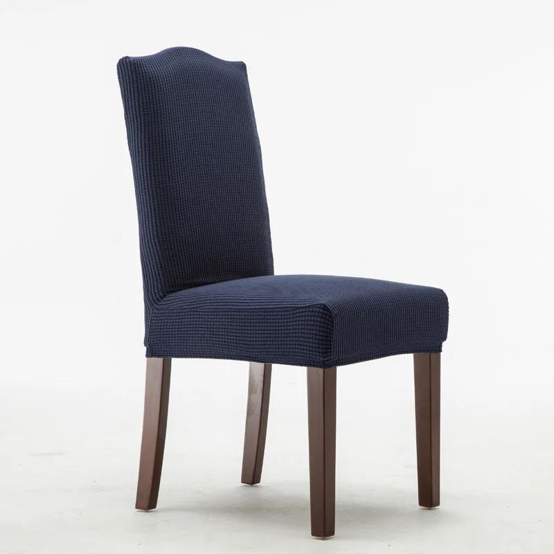 dark blue Carpsano плотный сплошной цвет спандекс обеденный стул крышка один кусок Универсальный Съемный офисный бар стрейч чехлы для стульев - Цвет: dark blue