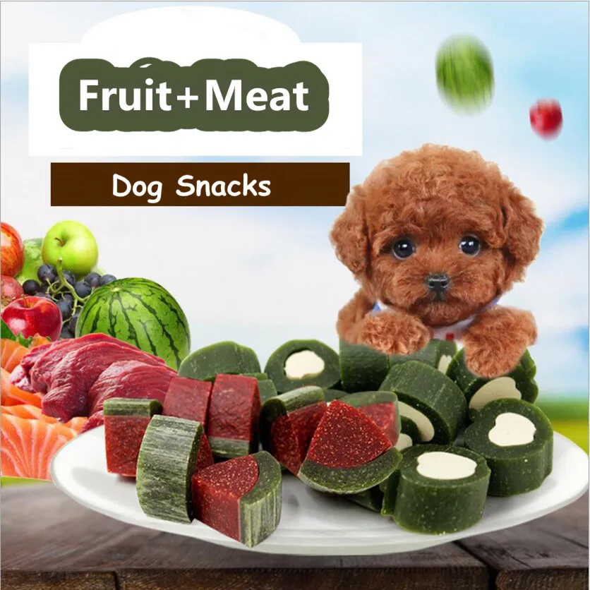 Собаки Обучение награда фрукты говядины лосось зерна Pet закуски для собак Свежие