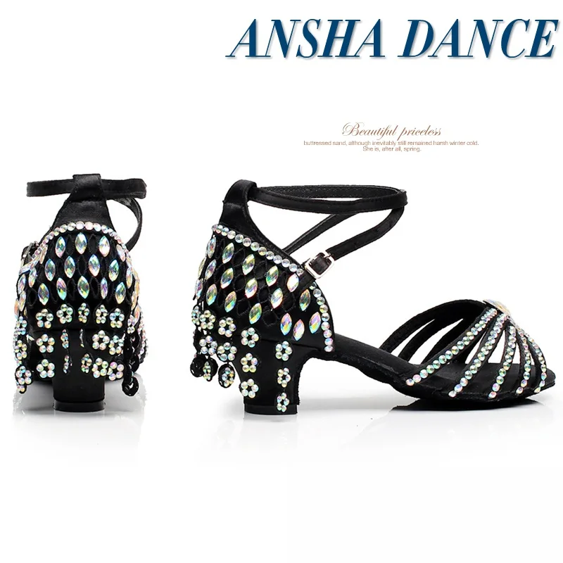 Кроссовки для латиноамериканских танцев со стразами и бахромой | Спорт