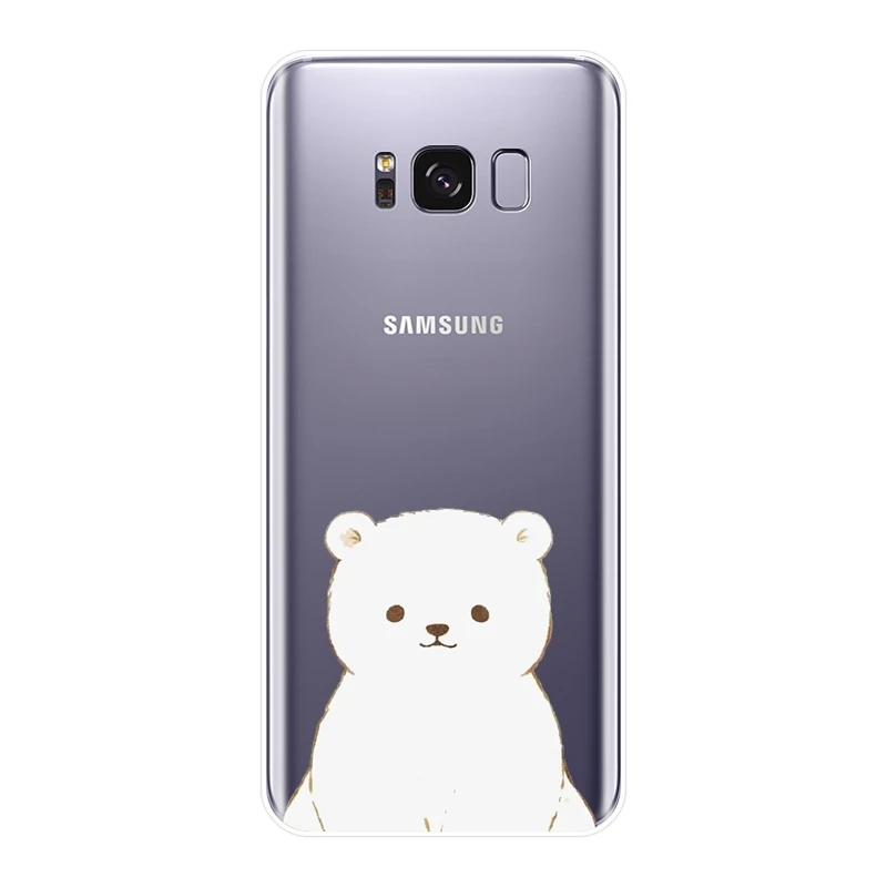 ТПУ чехол для телефона Samsung Galaxy Note 4 5 8 9 силиконовый мягкий медведь Пингвин задняя