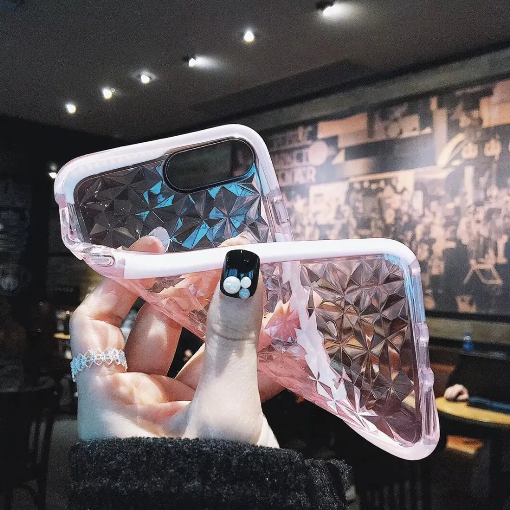 ROHDEA Роскошные iphoneX 3D ультра тонкий Алмазный чехол для iphone8 8 плюс 7 6 S Мягкий