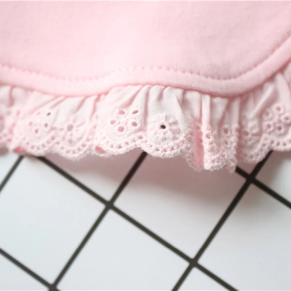 Кружевные нагрудники с бантом бамбуковые детские белые розовые для