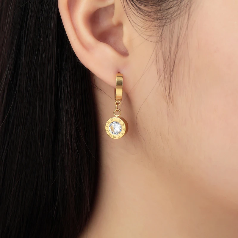 Серьги подвески женские с римскими цифрами 6 мм|earrings for|dropping earrings for womendrop |