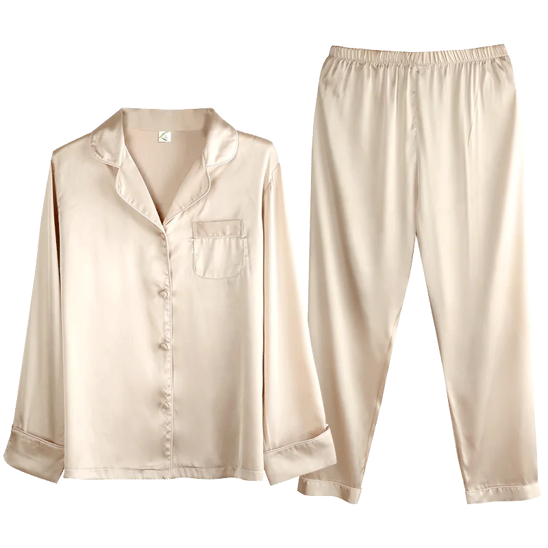 Атласная Шелковая пижама для мужчин и женщин 2019 модные парные пижамы однотонная