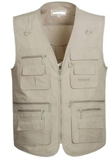 Мужские повседневные жилеты с множеством карманов Мужской без рукавов в розницу