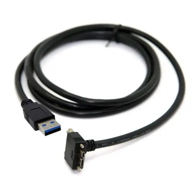 (500 шт./лот) 90 градусов вверх Угловой Micro B USB 3 0 замок винт крепление к USB3.0 A Тип