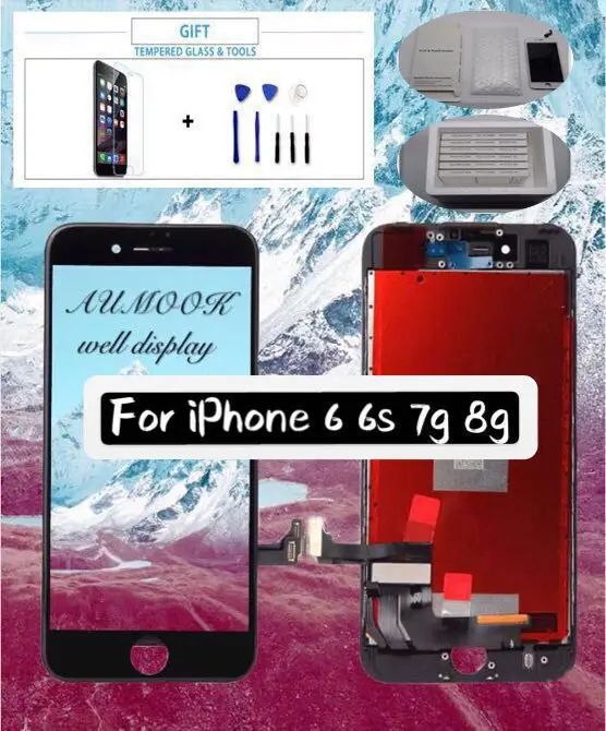 Aumook завод ЖК дисплей для IPHONE 6 6s 7 8 сенсорный экран доступны Замена проверенный