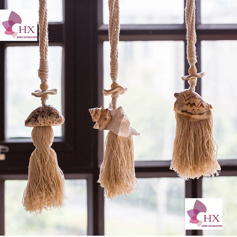 Бесплатная доставка (2 шт./лот) натуральный занавес бандаж корпус и раковины