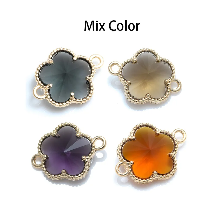 Mix Color 2 4 шт счастливый цветок подвески-соединители аксессуары для самостоятельного изготовления ювелирных изделий ручной работы ювелирных изделий женский браслет серьги - Цвет: Mix Color 2
