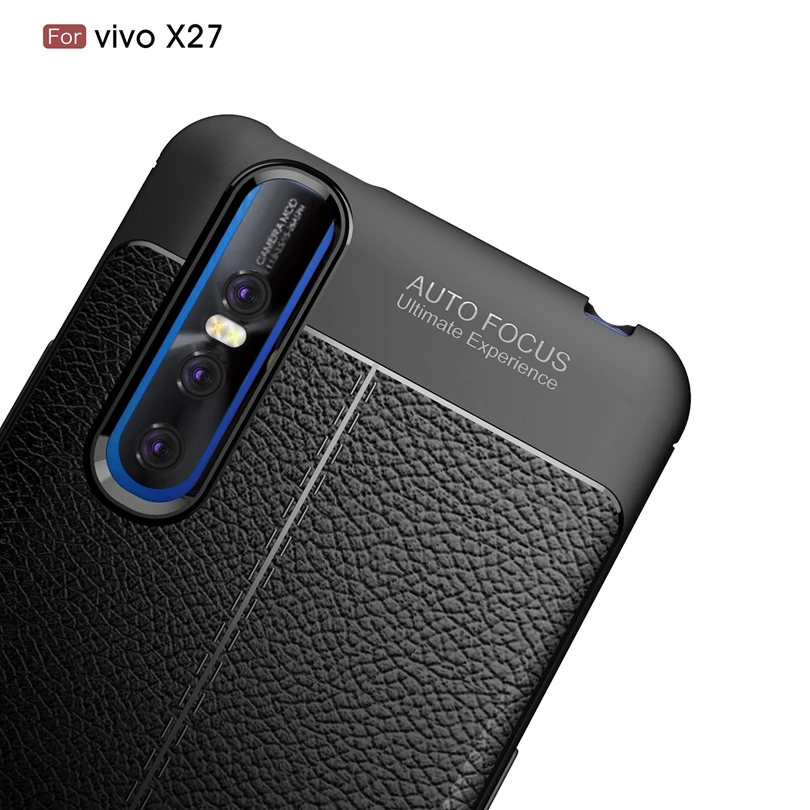 For Vivo X27 Phone Back Protective Smartphone Soft Litchi Striae Shockproof Cases Case Cover | Мобильные телефоны и