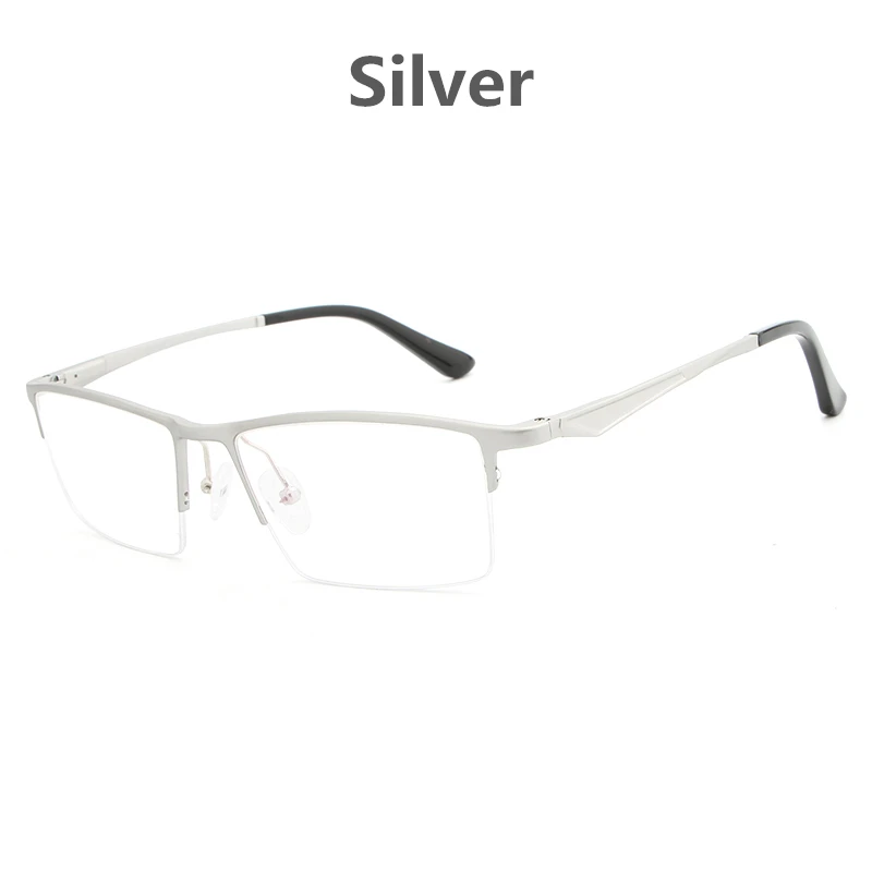 Silver HDCRAFTER очки для близорукости по рецепту, оправа для очков, мужские Оптические очки, оправа для женщин, компьютерные очки для чтения - Цвет оправы: Silver