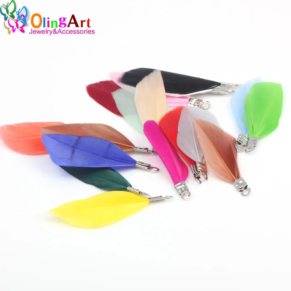 OlingArt колье чокер с натуральными перьями 10 шт. 3 5 см для женщин|necklace jewelry making|jewelry