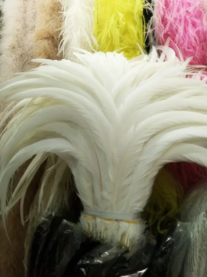 Plumas de cola de gallo blanco puro natural de alta calidad, 500 piezas, 14-16 pulgadas/35-40cm, bricolaje decorativo, venta al por mayor-1