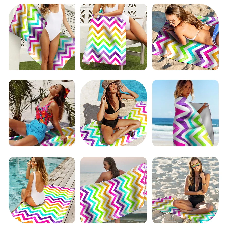 GNORRIS негабаритный песок Бесплатная микрофибра Радужная линия прямоугольное