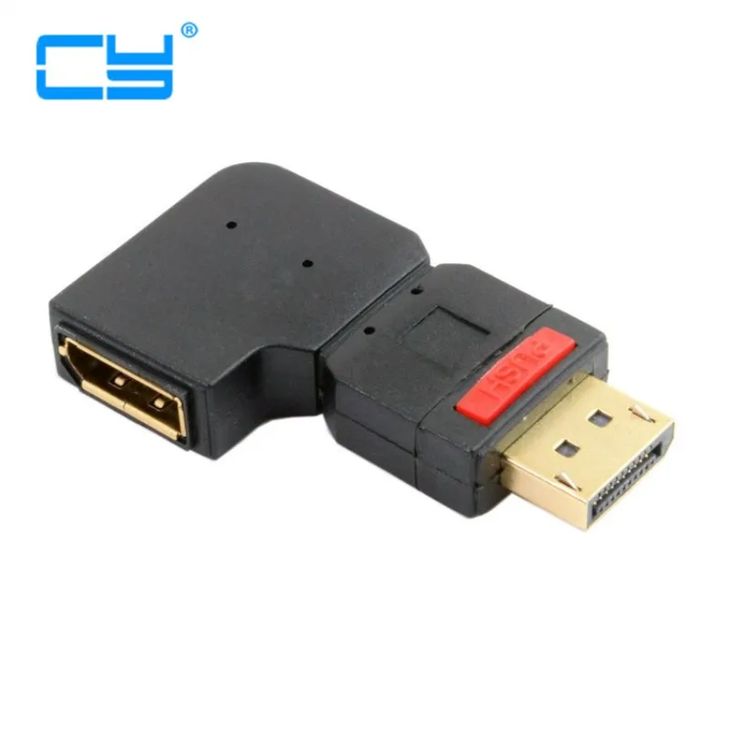Правый угол 90 градусов DisplayPort штекер-гнездо удлинитель Стандартный DP 4K |