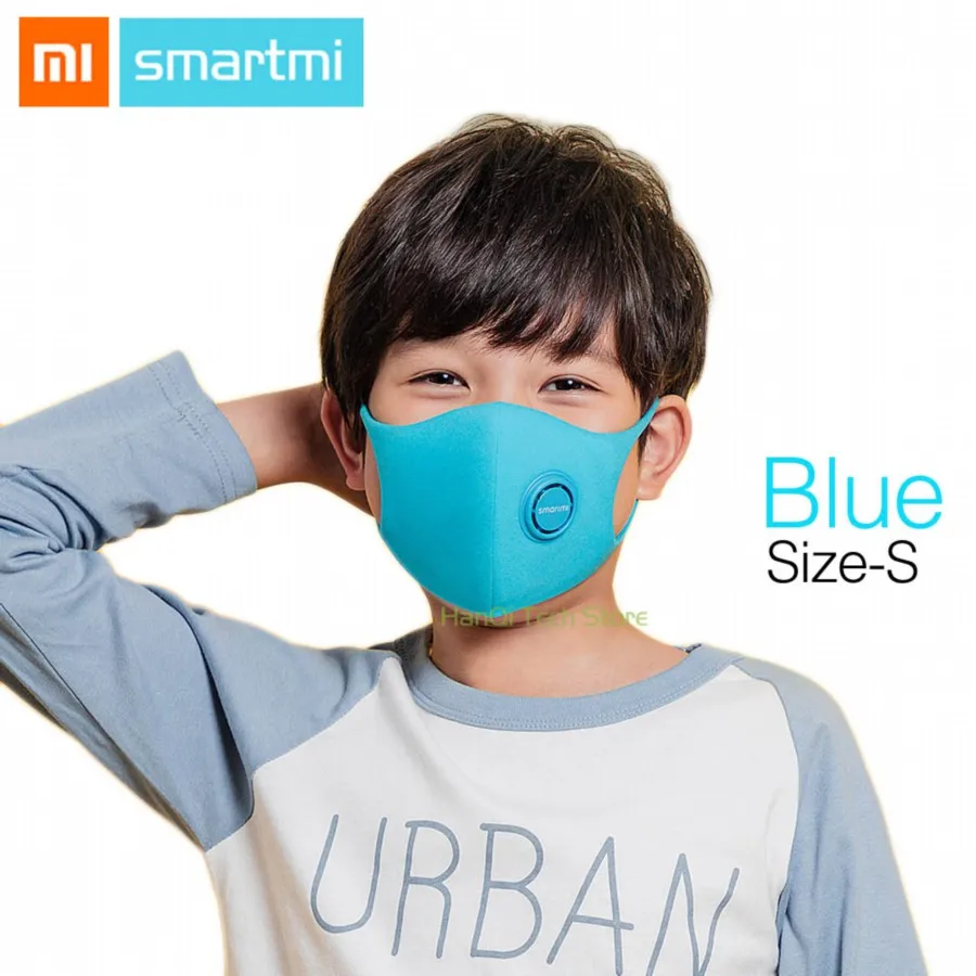 Blue S Size Xiaomi 3 шт./лот, воздушная маска для детей, анти-загрязнение, противотуманная, Пылезащитная маска для лица, 3D дизайн, на открытом воздухе, на велосипеде, забота о здоровье, мягкие маски - Цвет: Blue S Size
