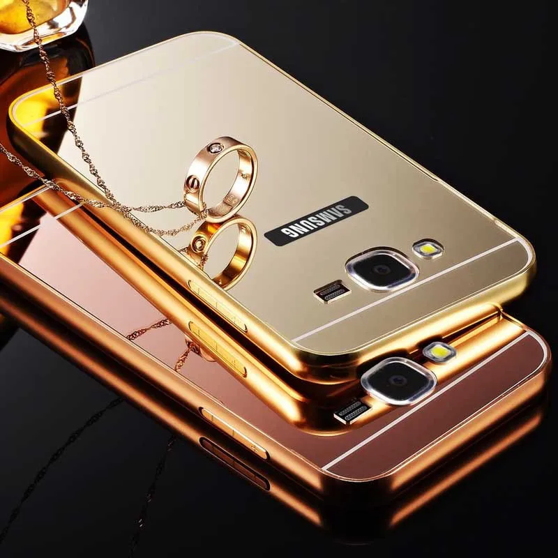 Роскошные Металл Алюминиевая Рама + Зеркало Акриловая Крышка Чехол Для Samsung Galaxy