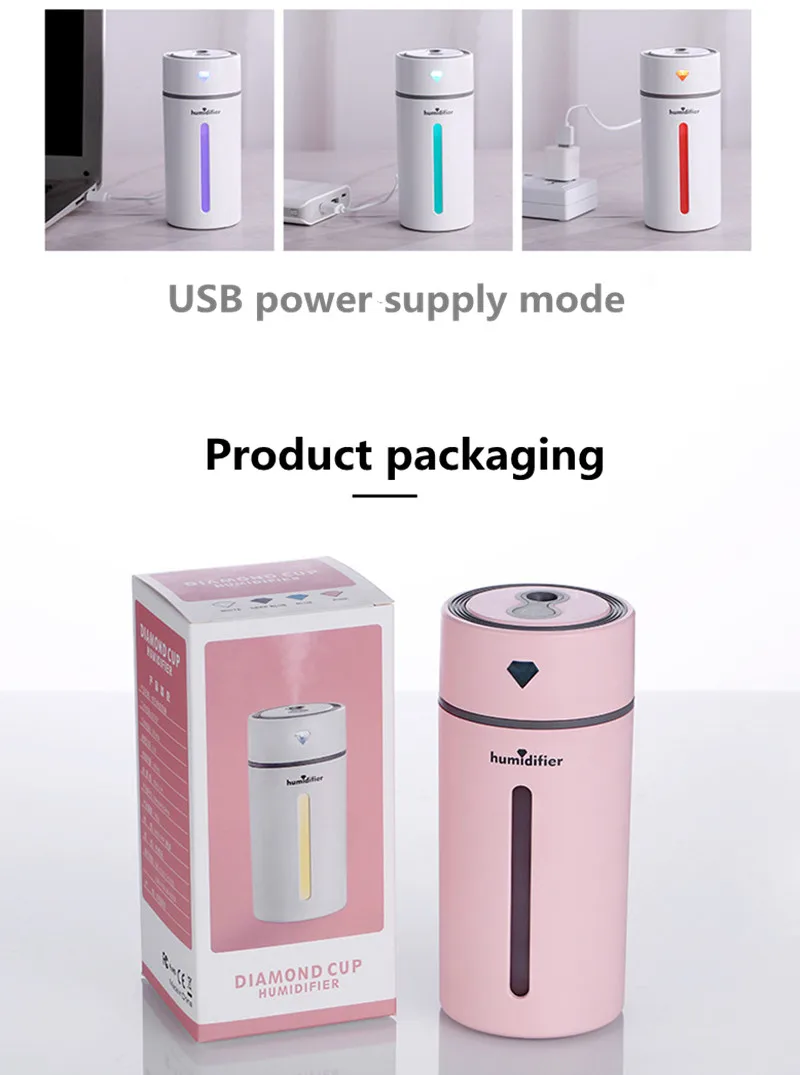 Новый Автомобильный увлажнитель воздуха USB Led свет офисный очиститель с