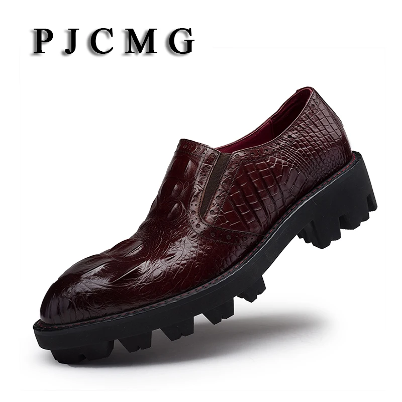 PJCMG Новая модная мужская классическая обувь высокого качества увеличенная