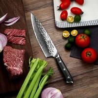 sunnecko 8 chef knife japanese aus 10 core hammer damascus steel blade g10 handle kitchen chefs cooking knives meat sharp cut