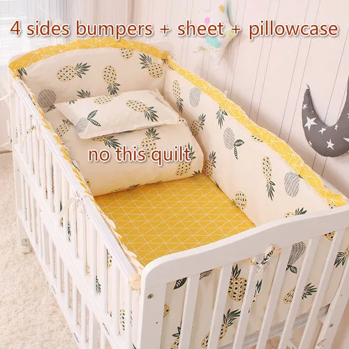 6 pcs set 6 шт. постельных принадлежностей, постельное белье для новорожденных малышей, Детские бамперы с защитой от столкновений, моющаяся детская кроватка, Комплект постельного белья для малышей, комплект бамперов для кроватки - Цвет: 6 pcs set