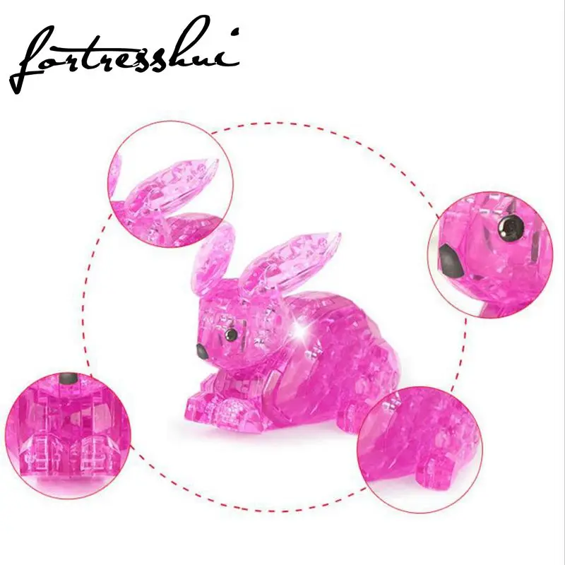 ForTressHui 56 шт. DIY Головоломки Игрушки Забавный Кролик 3D Кристалл Украшения Дома